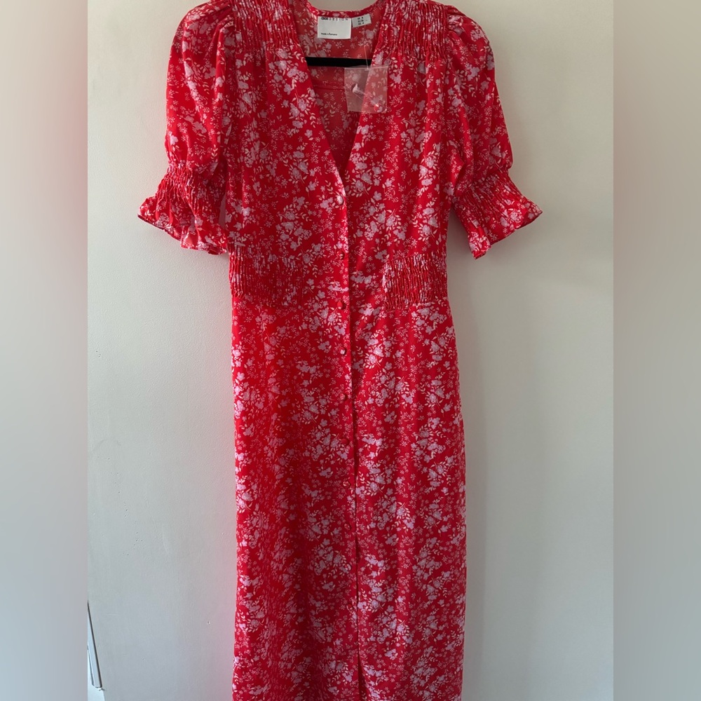 ASOS Red Floral Midi Dress